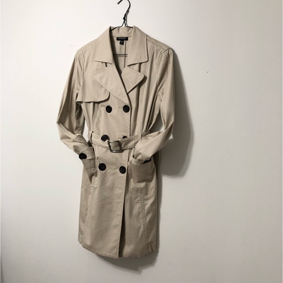 bebe Trench Coat Belted With Pockets Size Medium - Picture 6 of 10